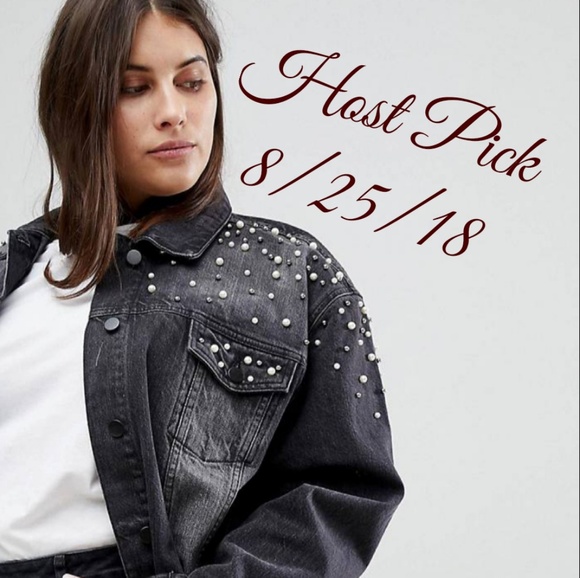 ASOS Curve Jackets & Blazers - 🌹HP🌹NWT ASOS Embellished Oversized Denim Jacket